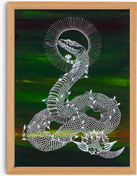 Svítící illustrace hada