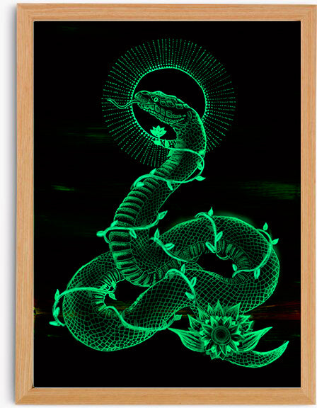 Svítící illustrace hada