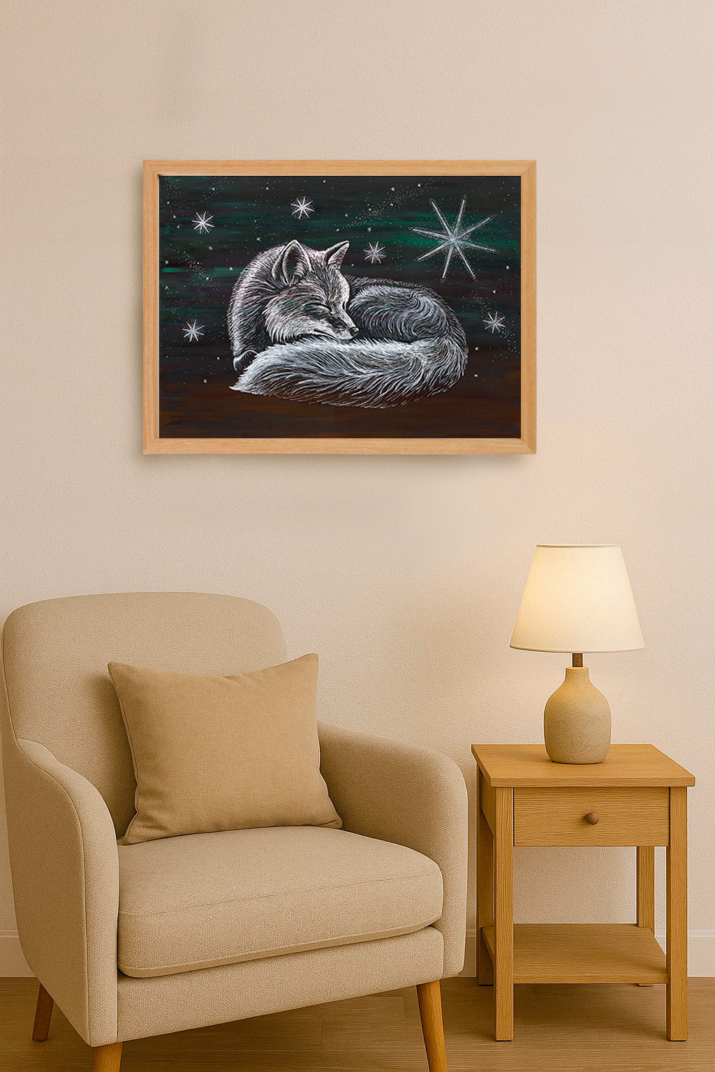 Svítící ilustrace lišky