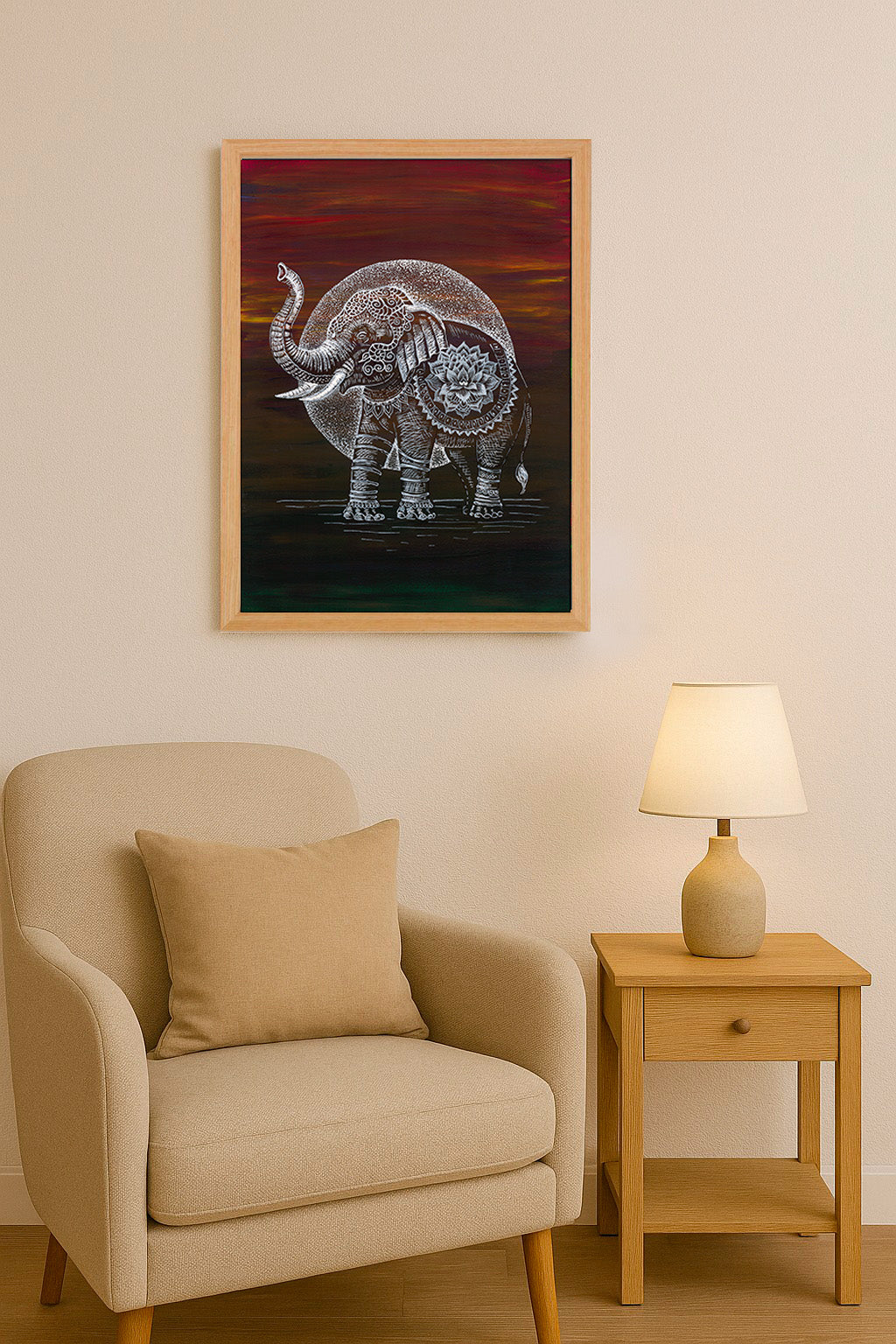 Svítící ilustrace slona