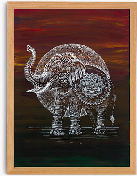 Svítící ilustrace slona