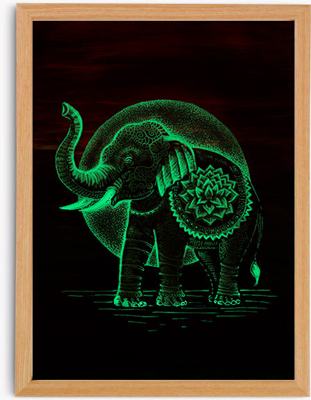 Svítící ilustrace slona